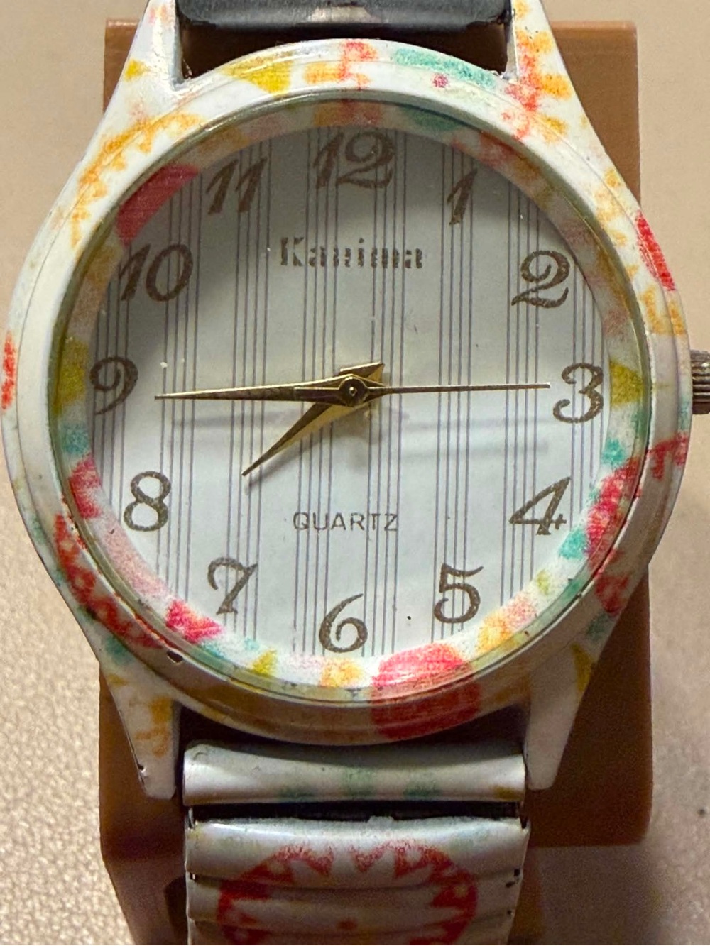 🦋10/$20🦋 Kanima White Floral Print Stainless Steel Women’s Watch